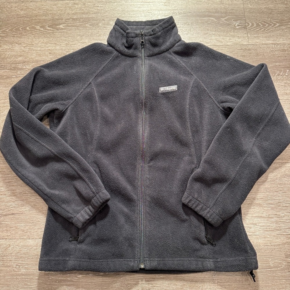 Columbia‎ Jacket Womens Large Gray Fleece Full Zip Outdoor Logo Gorpcore Hike